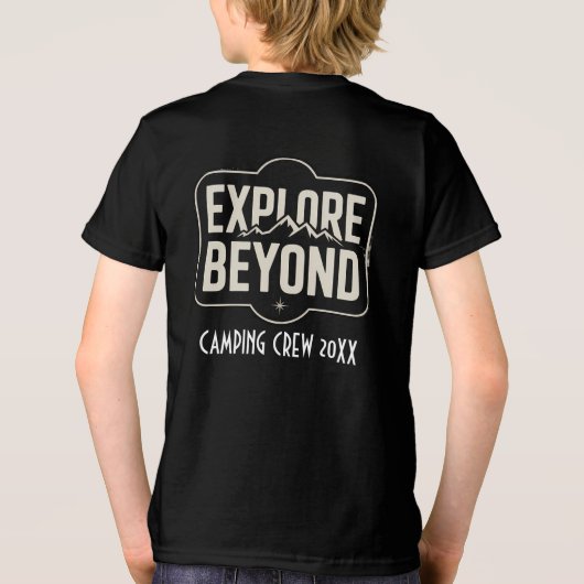 Aangepaste Explore Beyond Camping Crew 2026 Tri-Blend Shirt (Achterkant)