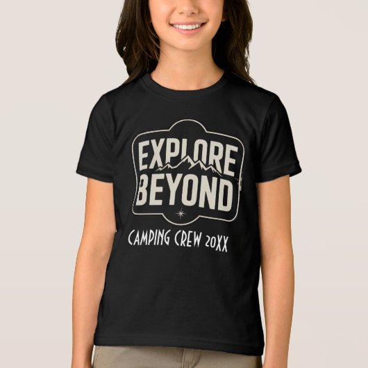 Aangepaste Explore Beyond Camping Crew 2026 Tri-Blend Shirt (Voorkant)