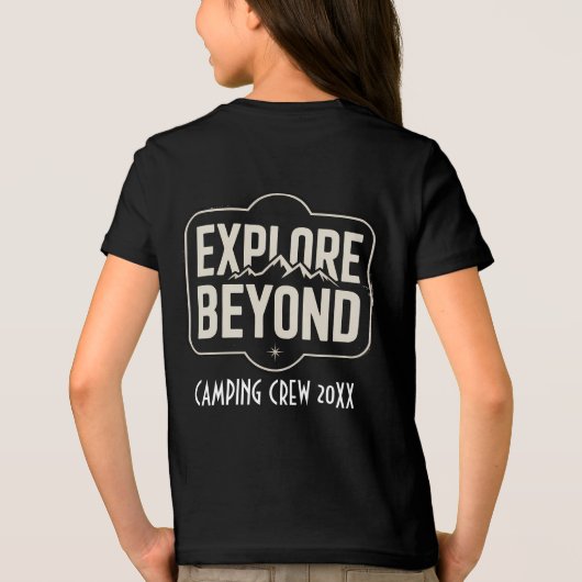 Aangepaste Explore Beyond Camping Crew 2026 Tri-Blend Shirt (Achterkant)