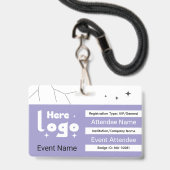 Aangepaste Expo-badge-ID Badge (Voorzijde met lanyard)