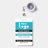 Aangepaste Expo ID-badge met QR-code Badge (Voorzijde met uittrekbare clip)