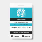 Aangepaste Expo ID-badge met QR-code Badge (Achterkant)
