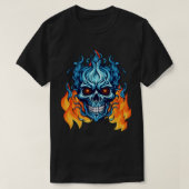Aangepaste eye catching monster in blauw Vuur zwar T-shirt (Design voorkant)