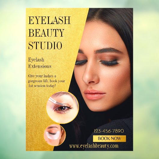 Aangepaste Eyelash Extensions Studio Bedrijfsfront Raamsticker (Vel 3)