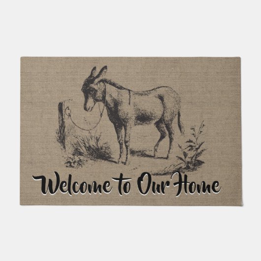 Aangepaste  ezel - Boerderij en huisdieren Deurmat (Voorkant)