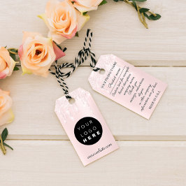 Aangepaste fabrieksroze Logo Cadeaulabel