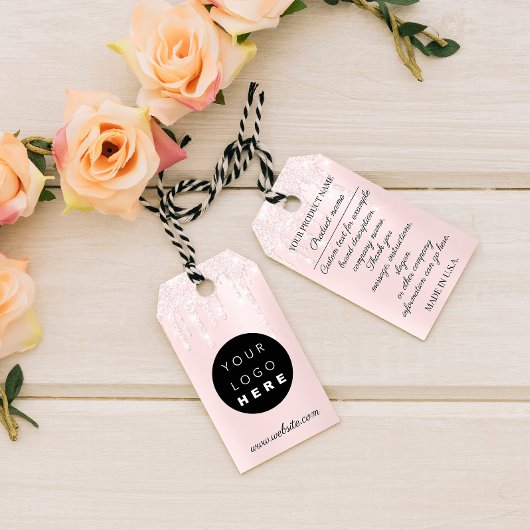 Aangepaste fabrieksroze Logo Cadeaulabel