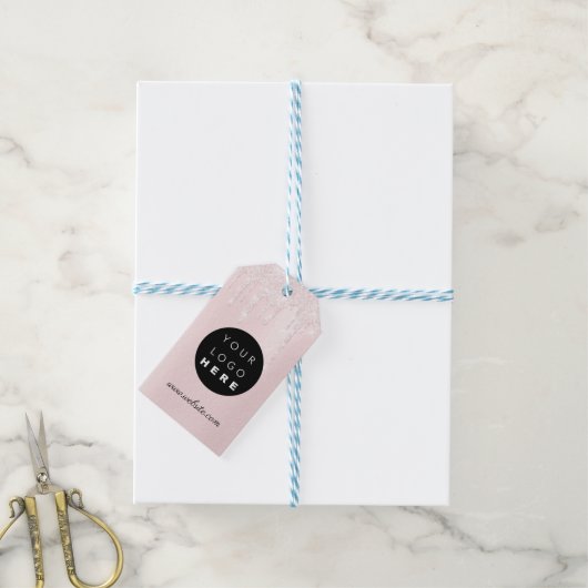 Aangepaste fabrieksroze Logo Cadeaulabel (Met Touw)