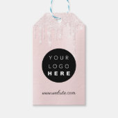 Aangepaste fabrieksroze Logo Cadeaulabel (Voorkant)