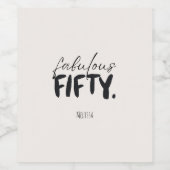 Aangepaste Fabulous Fifty Voedsel en Drank Label S Wijn Etiket (Enkel label)