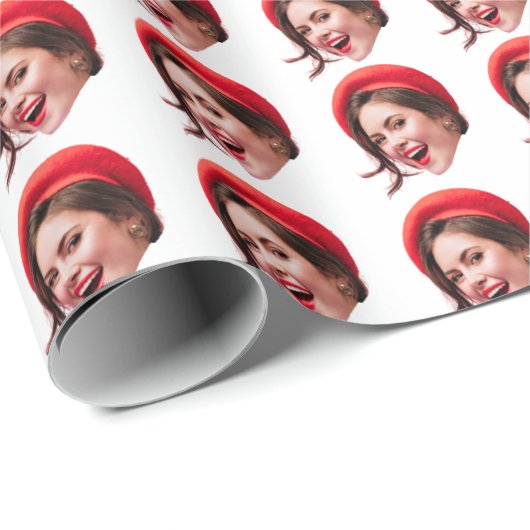 Aangepaste Face Gift Wrap Gepersonaliseerde Verpak Cadeaupapier (Rol Hoek)