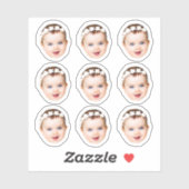 Aangepaste Face Party Favorieten 5e Verjaardag Dec Sticker (Vel)