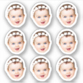 Aangepaste Face Party Favorieten 5e Verjaardag Dec Sticker (Voorkant)