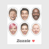 Aangepaste Face Sticker – Gepersonaliseerde 6 foto (Vel)