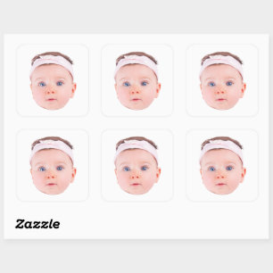 Aangepaste Face Sticker, Gepersonaliseerde Face Ph Vierkante Sticker