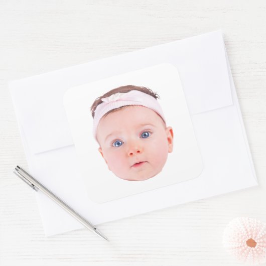 Aangepaste Face Sticker, Gepersonaliseerde Face Ph Vierkante Sticker (Envelop)