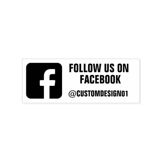 Aangepaste Facebook-gebruikersnaam | Volg ons op F Rubberstempel (Afrduk)