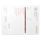Aangepaste factuur voor mobiele notariële ondertek notitieblok (Voorkant)