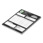 Aangepaste factuurformulier met logo zwart klein b notitieblok (Linkerzijde)