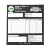 Aangepaste factuurformulier met logo zwart klein b notitieblok (Voorkant)