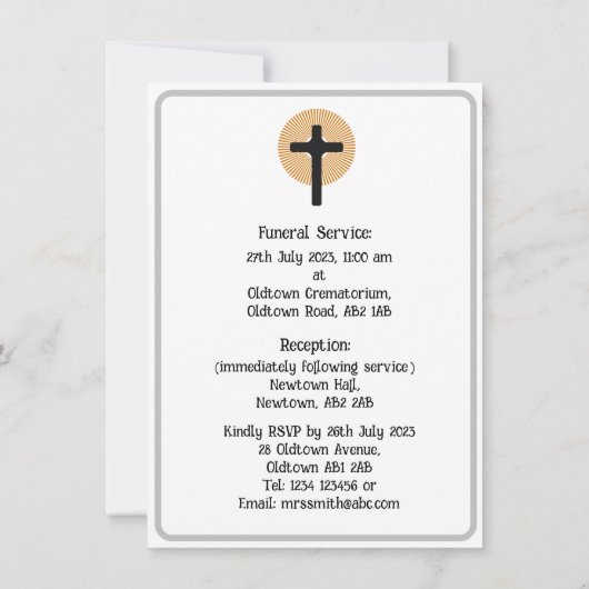 Aangepaste Fade Foto Uitvaart Kaart (Achterkant)