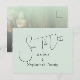 Aangepaste Faded Photo Mint minimalist Uitnodiging Briefkaart