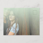 Aangepaste Faded Photo Mint minimalist Uitnodiging Briefkaart (Achterkant)