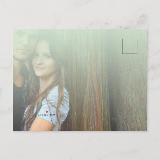 Aangepaste Faded Photo Mint minimalist Uitnodiging Briefkaart (Achterkant)