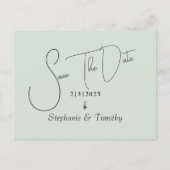 Aangepaste Faded Photo Mint minimalist Uitnodiging Briefkaart (Voorkant)