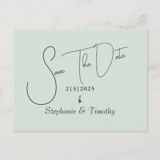 Aangepaste Faded Photo Mint minimalist Uitnodiging Briefkaart (Voorkant)