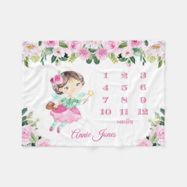 Aangepaste Fairy Baby Name Blanket Milestone Fleece Deken