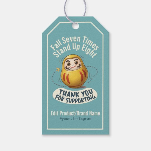 Aangepaste Fall Seven Times Stand Up Eight Label Cadeaulabel (Voorkant)