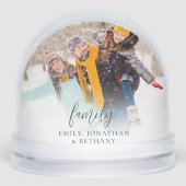 Aangepaste familie 2 foto's Overlay namen Datum Sneeuwbol (Voorkant)