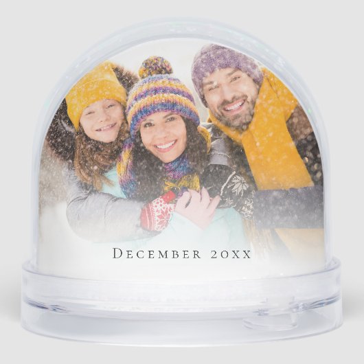 Aangepaste familie 2 foto's Overlay namen Datum Sneeuwbol (Achterkant)