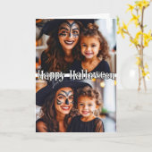 Aangepaste Familie 2-foto's Sjabloon Happy Hallowe (Gele Bloem)