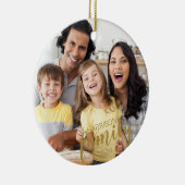 Aangepaste FAMILIE 2 Photo Gold Script Keepomwille Keramisch Ornament (Rechts)