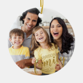 Aangepaste FAMILIE 2 Photo Gold Script Keepomwille Keramisch Ornament