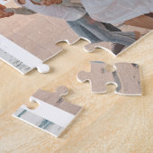 Aangepaste familie 8 foto collage moderne script legpuzzel (Zijkant)
