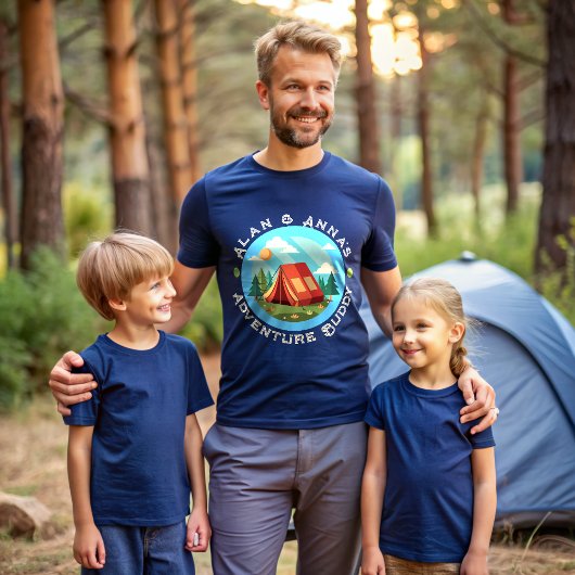 Aangepaste familie avontuur kamp - gepersonaliseer t-shirt