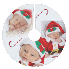 Aangepaste Familie Baby Foto's Candy Canes Kerstmi Kerstboom Rok