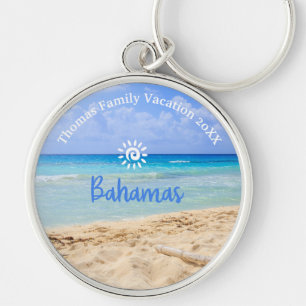 Aangepaste Familie Bahamas Beach Vakantie Sleutelhanger