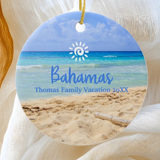 Aangepaste familie Bahama's Vakantie Kerstmis Keramisch Ornament