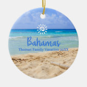 Aangepaste familie Bahama's Vakantie Kerstmis Keramisch Ornament (Voorkant)