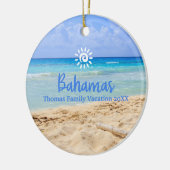 Aangepaste familie Bahama's Vakantie Kerstmis Keramisch Ornament (Links)