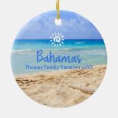 Aangepaste familie Bahama's Vakantie Kerstmis Keramisch Ornament (Achterkant)