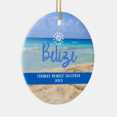 Aangepaste familie Belize Beach Vakantie Kerstmis Keramisch Ornament (Rechts)