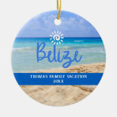 Aangepaste familie Belize Beach Vakantie Kerstmis Keramisch Ornament (Voorkant)