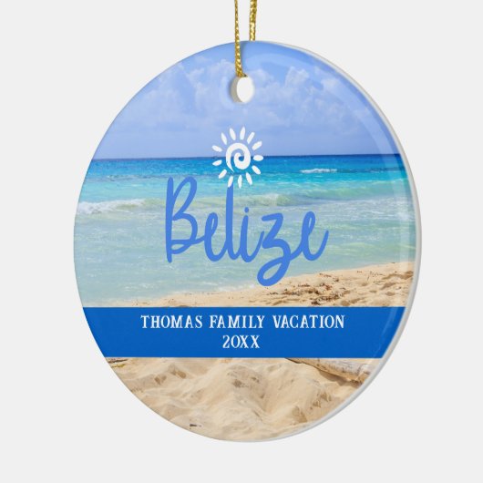 Aangepaste familie Belize Beach Vakantie Kerstmis Keramisch Ornament (Links)