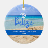 Aangepaste familie Belize Beach Vakantie Kerstmis Keramisch Ornament (Achterkant)