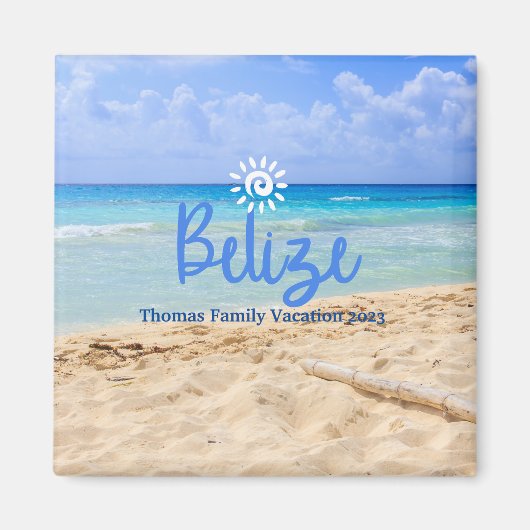 Aangepaste familie Belize Beach Vakantie Kerstmis Magneet (Voorkant)